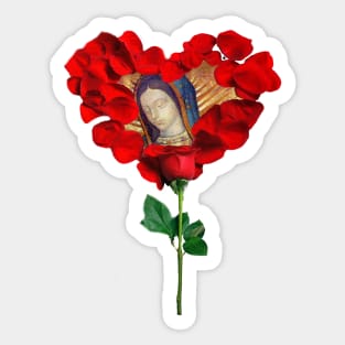 Our Lady of Guadalupe Virgin Mary Mexico Mexican Virgen Maria Pro Life Rose Petals 112 Sticker